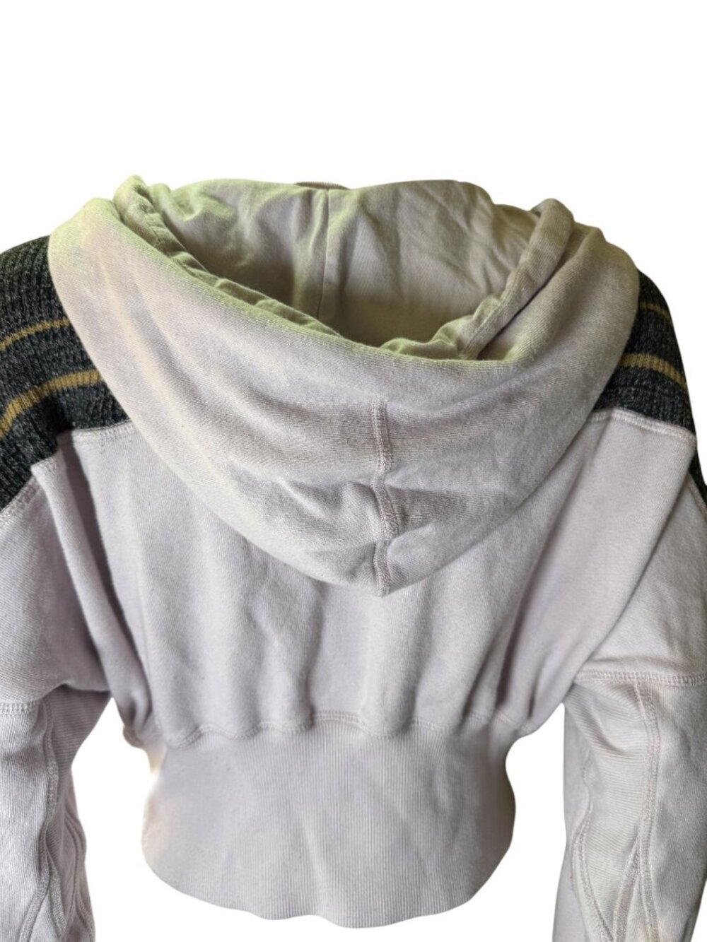 Free People Movement Zip Up Cropped Hoodie With Knit Shoulder Accents P/S Spring - Picture 4 of 7